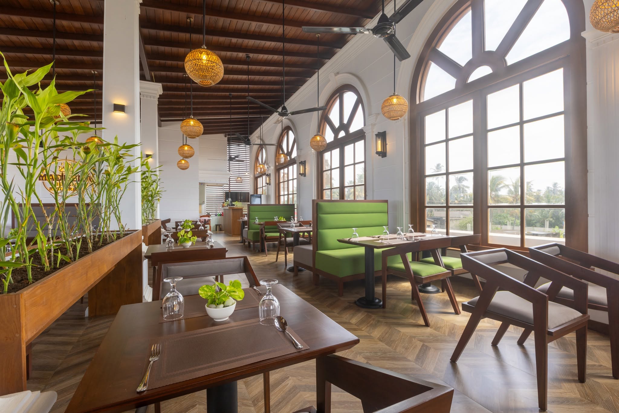 Dining area at Madeena Beach Restaurant